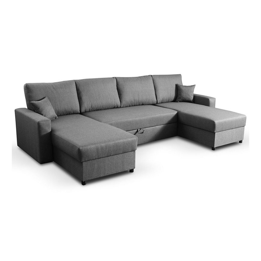 Salotto pieghevole a forma di U con contenitore JANISE grigio