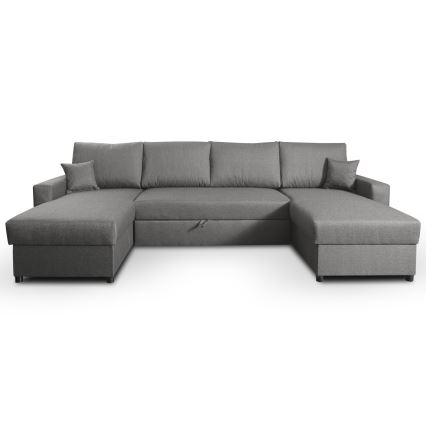 Salotto pieghevole a forma di U con contenitore JANISE grigio