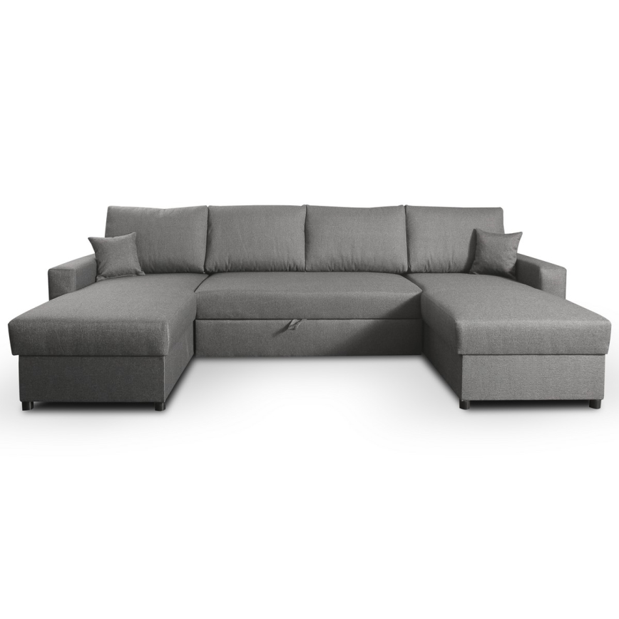 Salotto pieghevole a forma di U con contenitore JANISE grigio