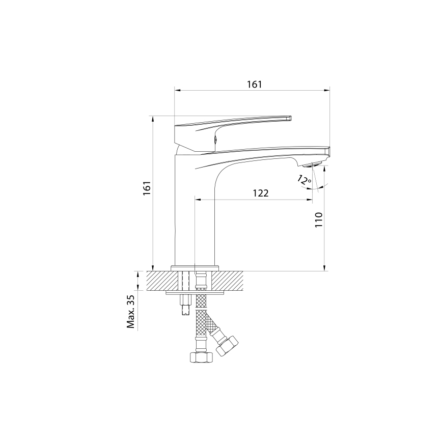 Samona - Miscelatore per lavabo KORANA 16 cm cromo lucido