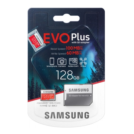 Samsung - MicroSDXC 128GB EVO+ U3 100MB/s + adattatore SD