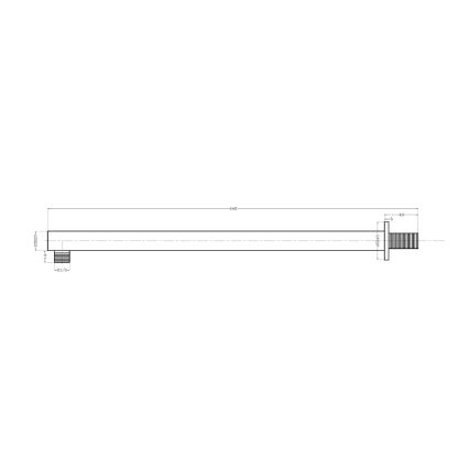 Sapho - Braccio doccia quadrato 44 cm cromo lucido