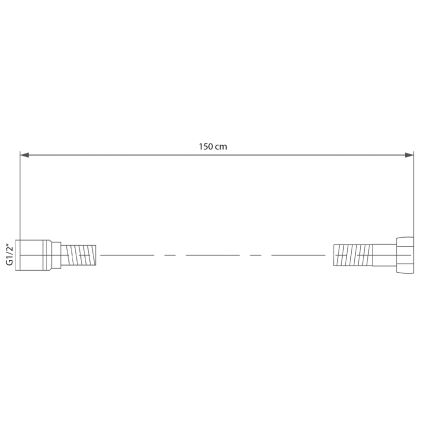 Sapho - Flessibile doccia SOFTFLEX 150 cm nero opaco