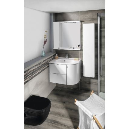 Sapho - Lavabo ad incasso angolare PULSE 75x43 cm marmo/bianco