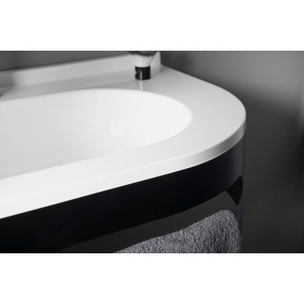 Sapho - Lavabo ad incasso angolare PULSE 75x43 cm marmo/bianco