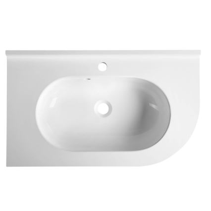 Sapho - Lavabo ad incasso angolare PULSE 75x43 cm marmo/bianco