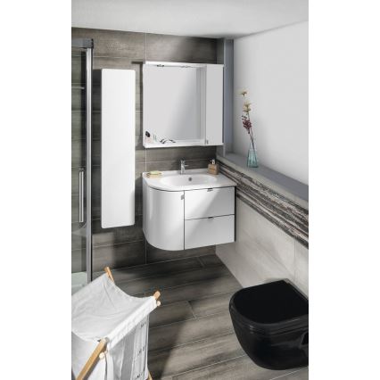 Sapho - Lavabo angolare da incasso PULSE 75x43 cm marmo/bianco