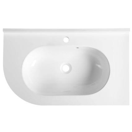 Sapho - Lavabo angolare da incasso PULSE 75x43 cm marmo/bianco