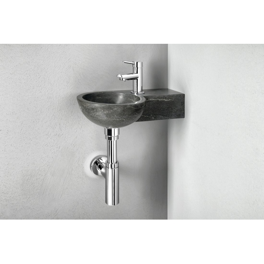 Sapho - Lavabo angolare sospeso BLOK 40x23 cm destro/antracite