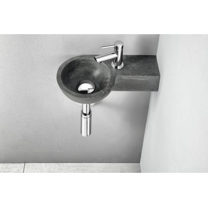 Sapho - Lavabo angolare sospeso BLOK 40x23 cm destro/antracite