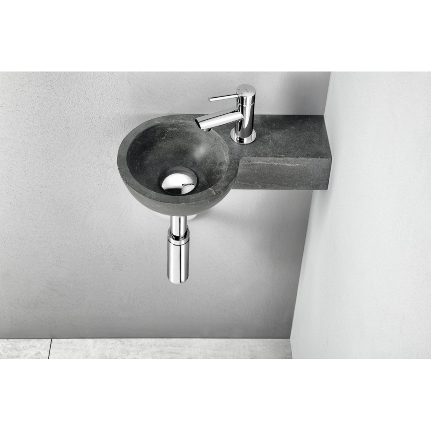 Sapho - Lavabo angolare sospeso BLOK 40x23 cm destro/antracite