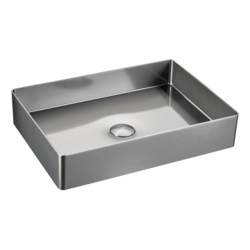 Sapho - Lavabo da appoggio AURUM 50x35 cm in acciaio inox spazzolato