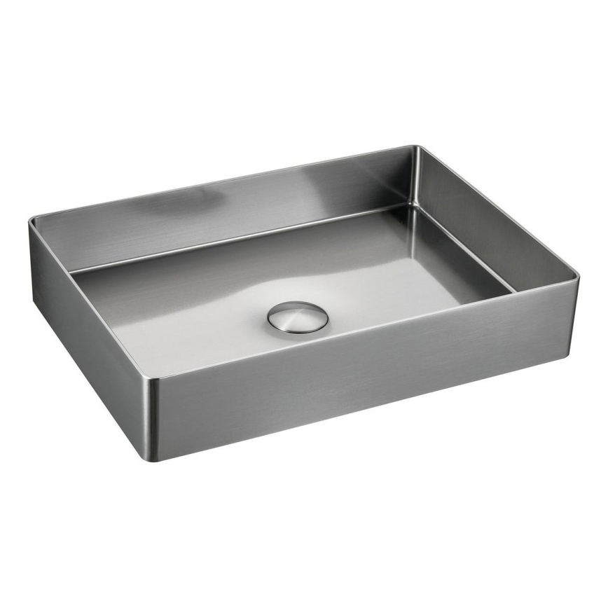 Sapho - Lavabo da appoggio AURUM 50x35 cm in acciaio inox spazzolato
