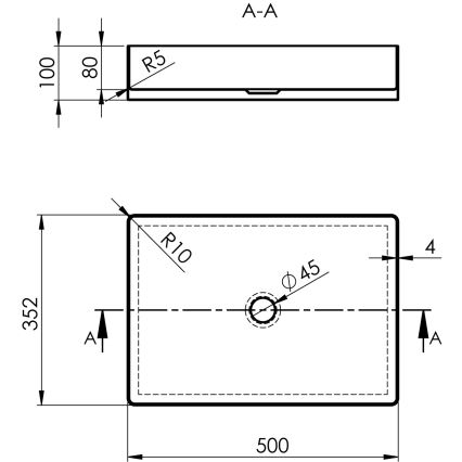Sapho - Lavabo da appoggio AURUM 50x35 cm rame opaco