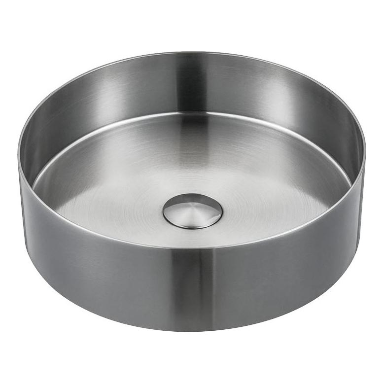 Sapho - Lavabo da appoggio AURUM Ø 38 cm in acciaio inox spazzolato