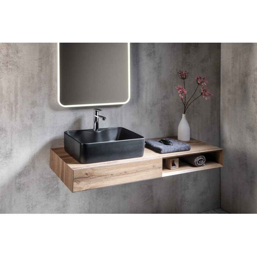 Sapho - Lavabo da appoggio BALENA 48x37 cm nero opaco