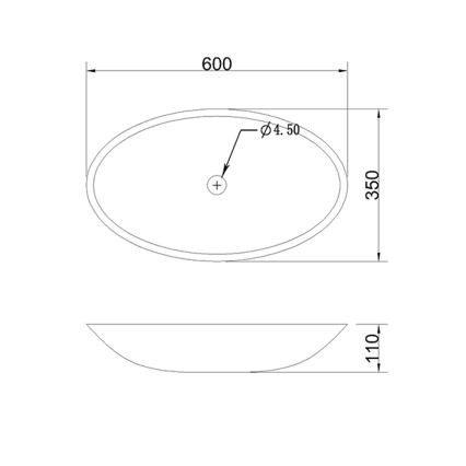 Sapho - Lavabo da appoggio BLOK 60x35 cm marquin/nero opaco