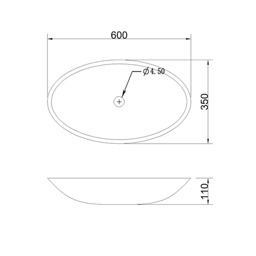 Sapho - Lavabo da appoggio BLOK 60x35 cm marquin/nero opaco