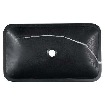 Sapho - Lavabo da appoggio BLOK 60x35 cm pietra/nero opaco