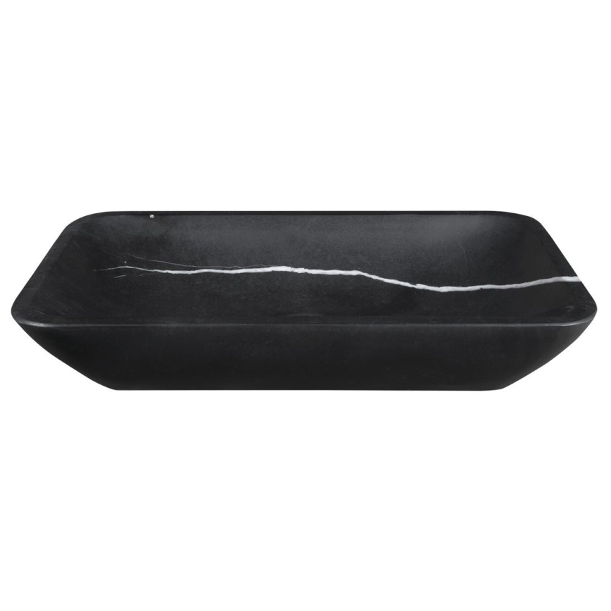 Sapho - Lavabo da appoggio BLOK 60x35 cm pietra/nero opaco