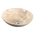 Sapho - Lavabo da appoggio BLOK Ø 40 cm beige/travertino