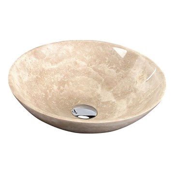 Sapho - Lavabo da appoggio BLOK Ø 40 cm beige/travertino