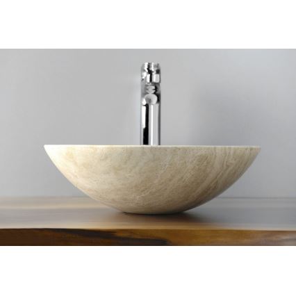 Sapho - Lavabo da appoggio BLOK Ø 40 cm beige/travertino