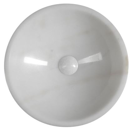 Sapho - Lavabo da appoggio BLOK Ø 40 cm marmo/bianco