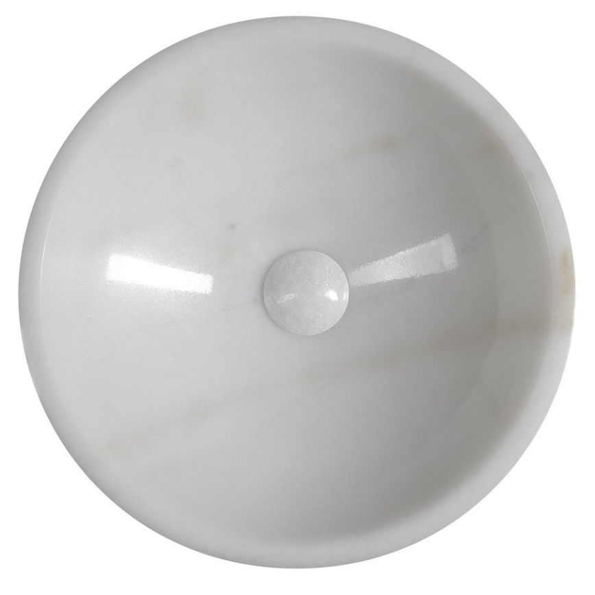 Sapho - Lavabo da appoggio BLOK Ø 40 cm marmo/bianco