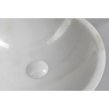 Sapho - Lavabo da appoggio BLOK Ø 40 cm marmo/bianco