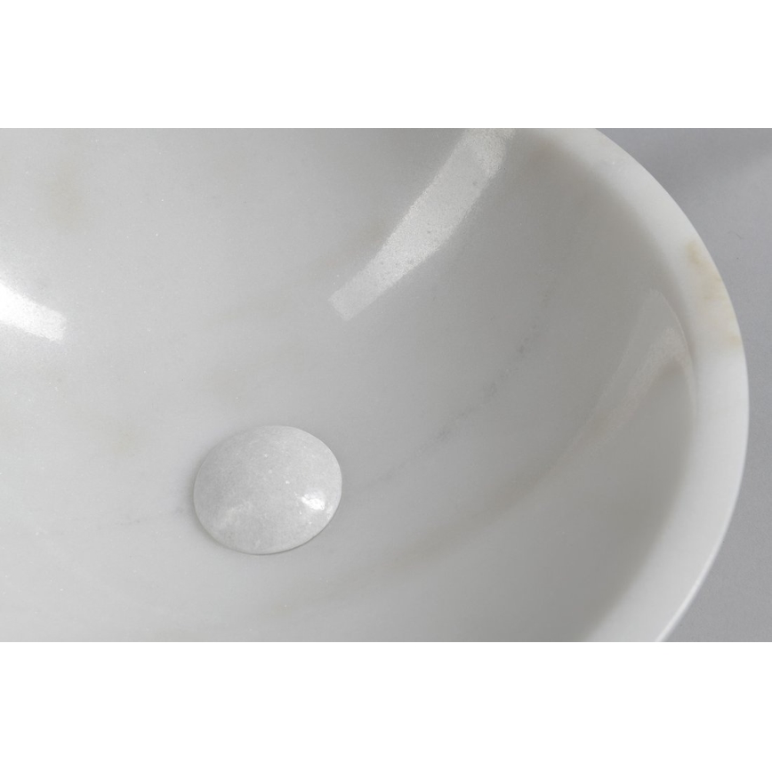 Sapho - Lavabo da appoggio BLOK Ø 40 cm marmo/bianco