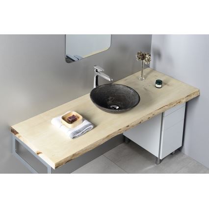 Sapho - Lavabo da appoggio BLOK Ø 40 cm marrone/pietra