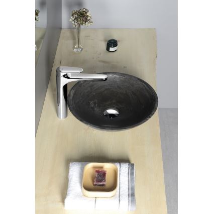 Sapho - Lavabo da appoggio BLOK Ø 40 cm marrone/pietra