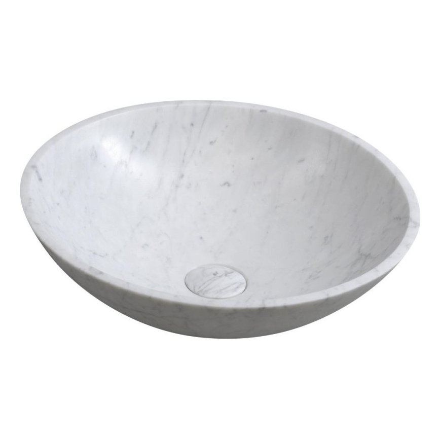 Sapho - Lavabo da appoggio BLOK Ø 42 cm pietra/Carrara/bianco opaco