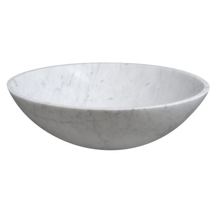 Sapho - Lavabo da appoggio BLOK Ø 42 cm pietra/Carrara/bianco opaco