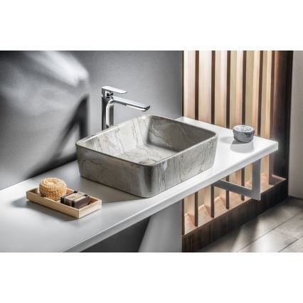 Sapho - Lavabo da appoggio DALMA 47,5x37,5 cm ceramica/grigio
