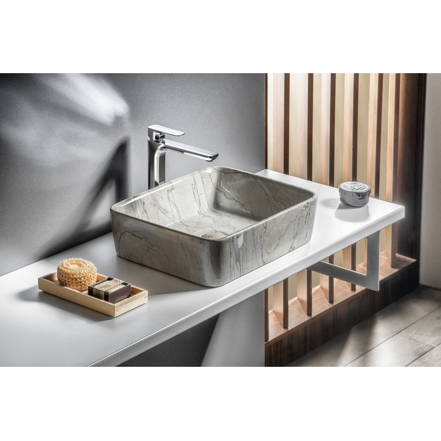 Sapho - Lavabo da appoggio DALMA 47,5x37,5 cm ceramica/grigio