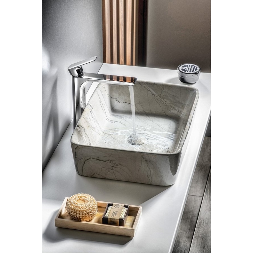 Sapho - Lavabo da appoggio DALMA 47,5x37,5 cm ceramica/grigio
