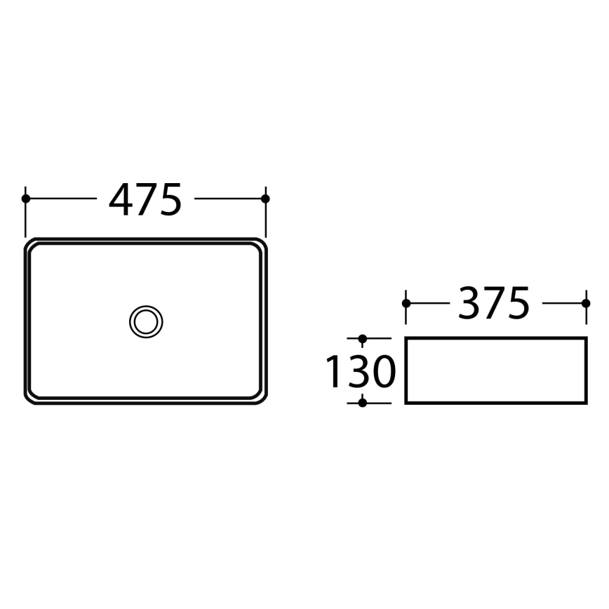 Sapho - Lavabo da appoggio DALMA 47,5x37,5 cm ceramica/grigio