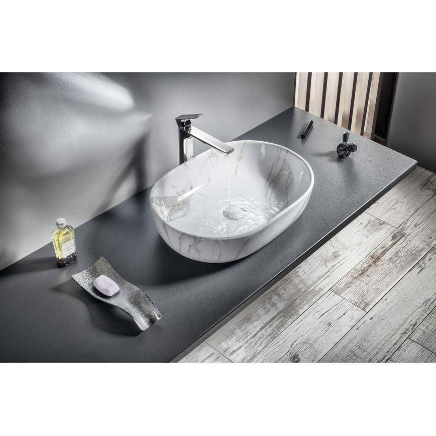 Sapho - Lavabo da appoggio DALMA 59x42 cm ceramica/Carrara
