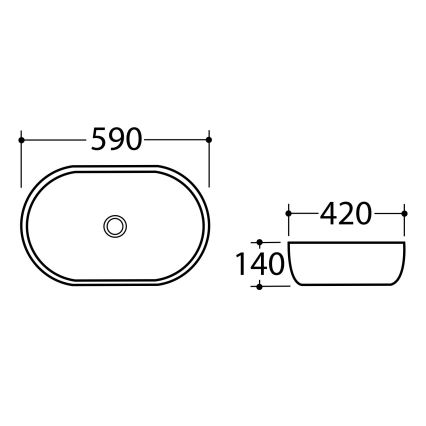 Sapho - Lavabo da appoggio DALMA 59x42 cm ceramica/Carrara