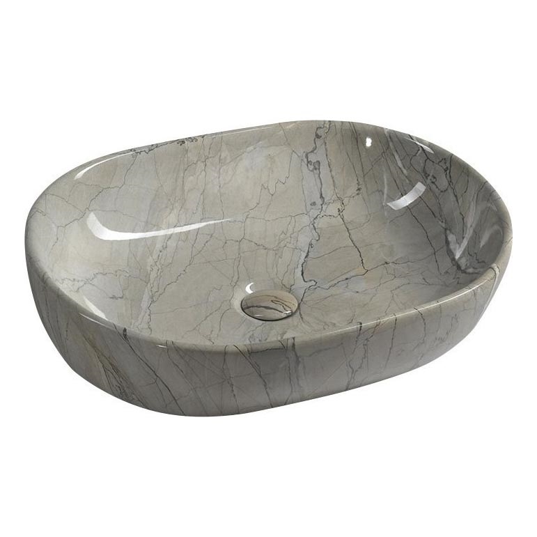Sapho - Lavabo da appoggio DALMA 59x42 cm ceramica/grigio