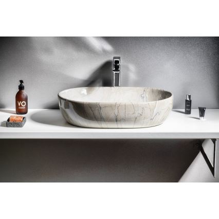 Sapho - Lavabo da appoggio DALMA 59x42 cm ceramica/grigio