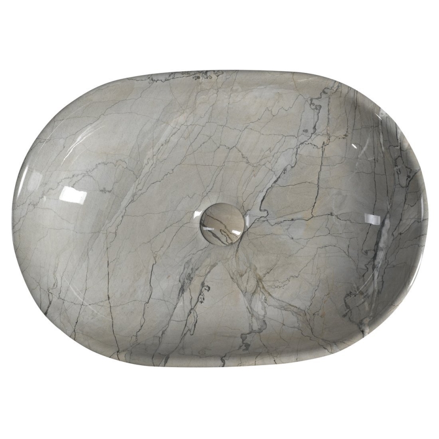 Sapho - Lavabo da appoggio DALMA 59x42 cm ceramica/grigio