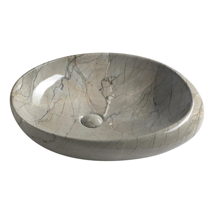 Sapho - Lavabo da appoggio DALMA 68 x 44 cm grigio