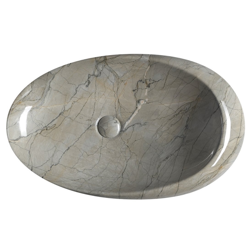 Sapho - Lavabo da appoggio DALMA 68 x 44 cm grigio
