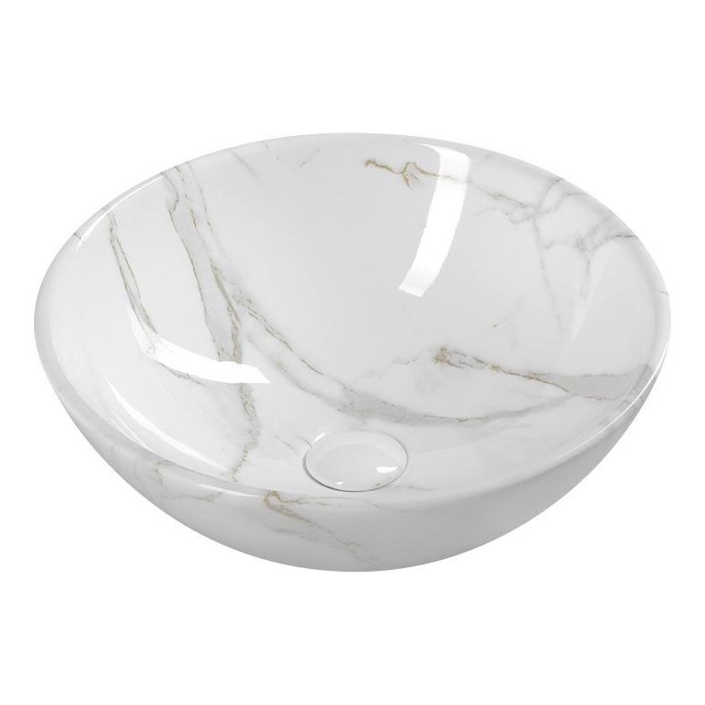 Sapho - Lavabo da appoggio DALMA Ø 42 cm ceramica/Carrara/bianco