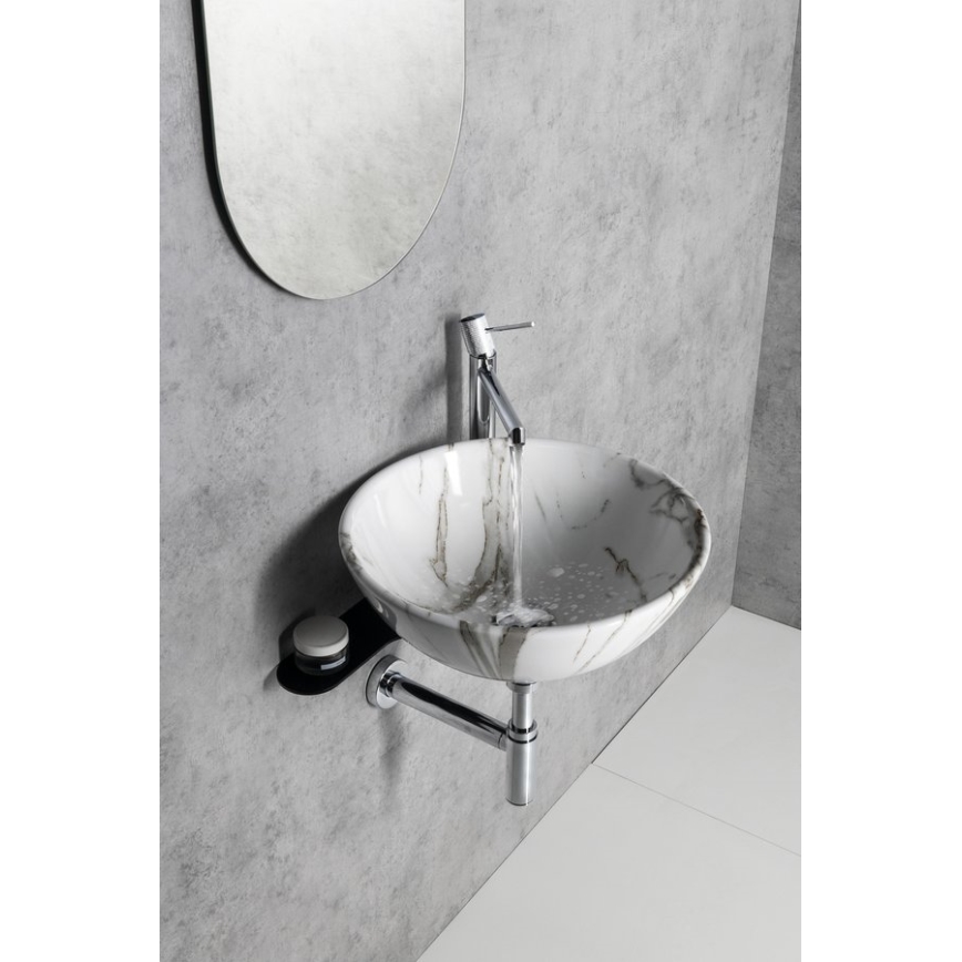 Sapho - Lavabo da appoggio DALMA Ø 42 cm ceramica/Carrara/bianco