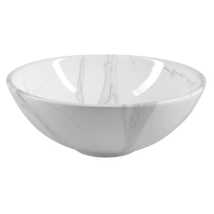 Sapho - Lavabo da appoggio DALMA Ø 42 cm ceramica/Carrara/bianco