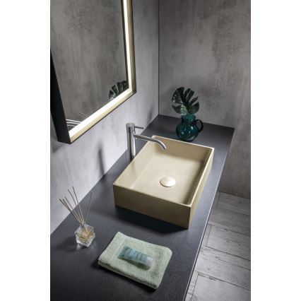 Sapho - Lavabo da appoggio FORMIGO 47,5x36,5 cm cemento/beige